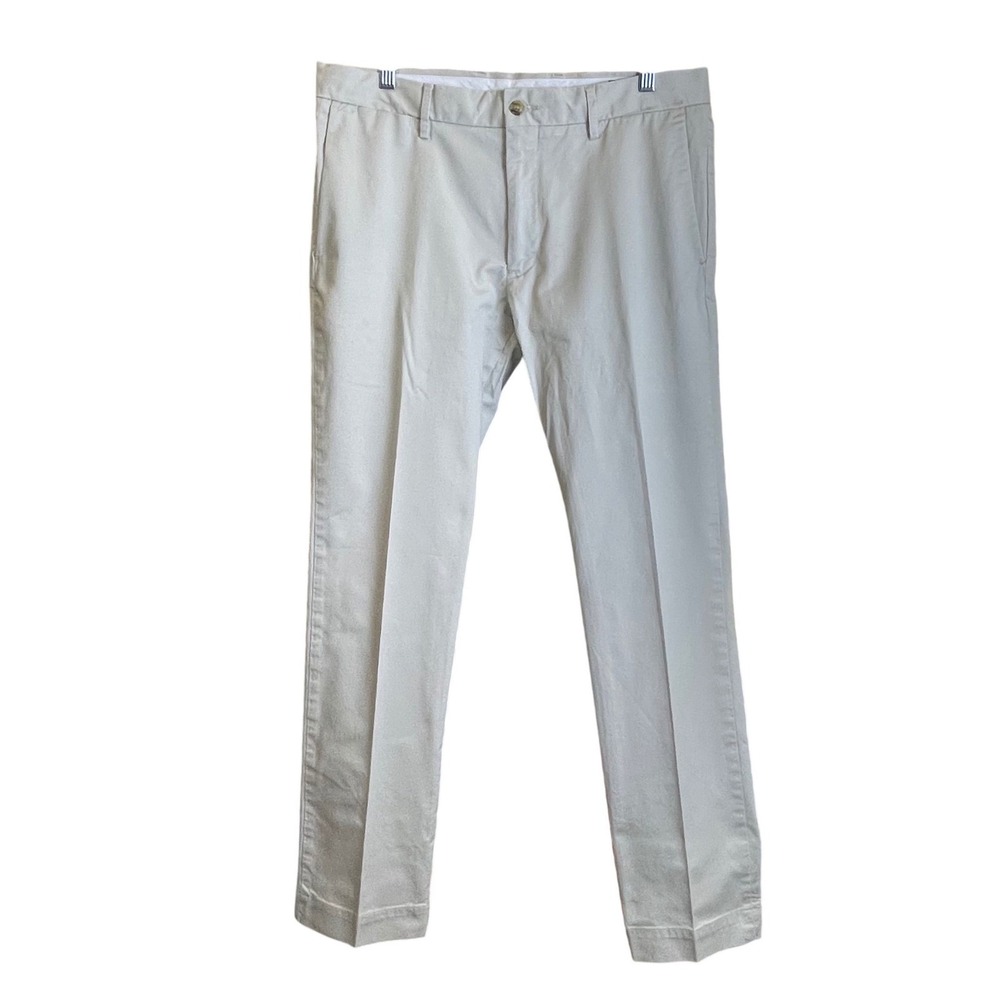 Polo Ralph Lauren Mens Stretch Slim Fit Chino Pants Light Khaki Tan 35x 32 *Read
